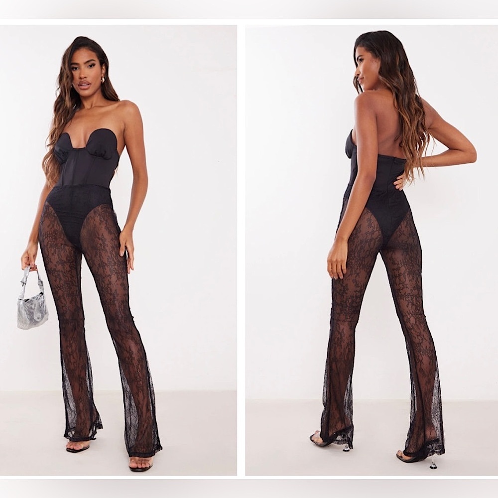 PrettyLitteThing | Black Lace Jumpsuit | NWT